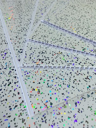 Platinum white sparkle pvc - white,
